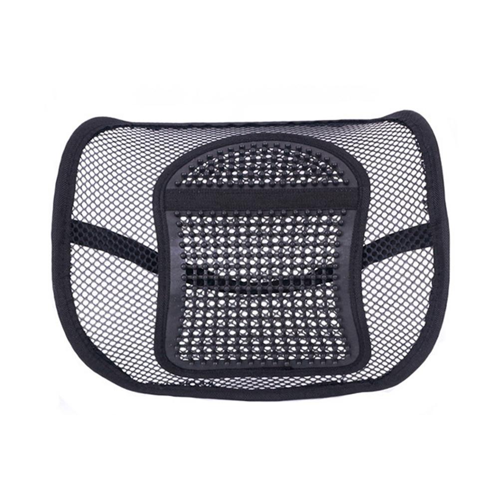 Mesh Back Support Seat Cushion Air Flow Chair Back Support with Wooden Beads Lumbar Support