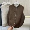 Dimanaf 2025 Autumn Women Sleeveless Vest Sweaters Knitting Colorful Buttons Casual Style Loose Sweater
