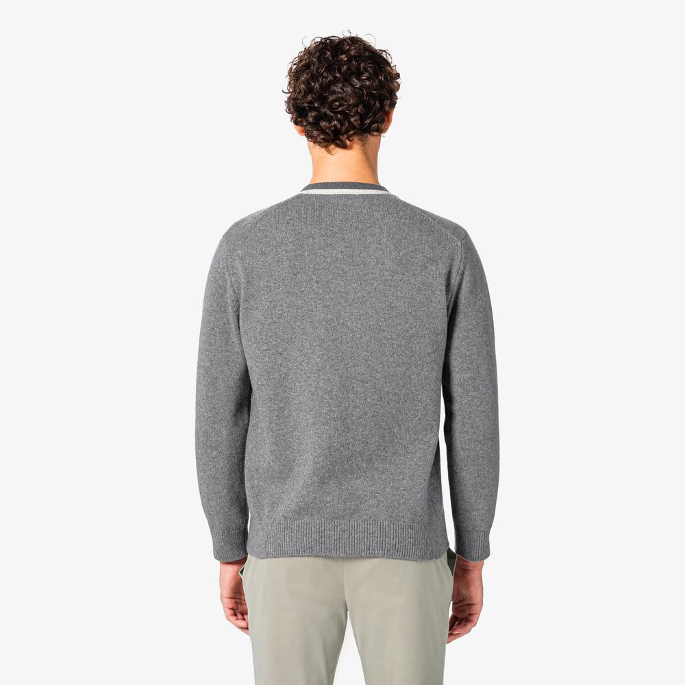 Lacoste Men'S V-Neck Wool Cardigan Ah660E-55N Cca