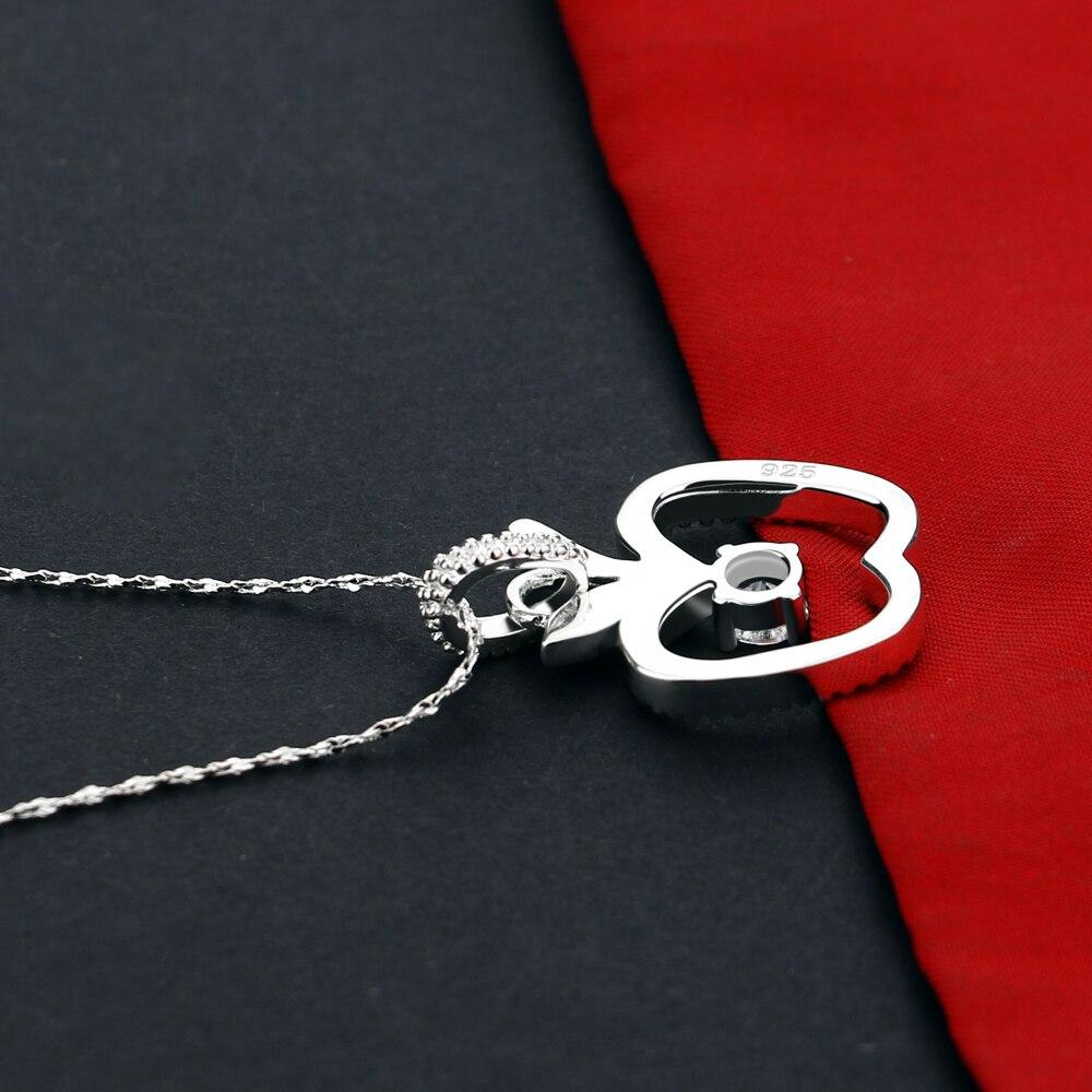 Creative Women's 925 Sterling Silver Necklace Fruit Pendant Necklace CZ Zircon Fine Jewelry Birthday Gift