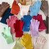 High quality% Australian wool solid color hat scarf gloves three-piece winter warm knitted suit women