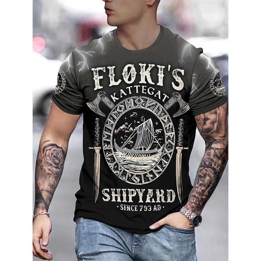 Egyptian Religious Style 3D Anubis Printed Men's Short-sleeved Shirt Outdoor Sports Men's Fitness T-shirt Street Fashion T-shirt