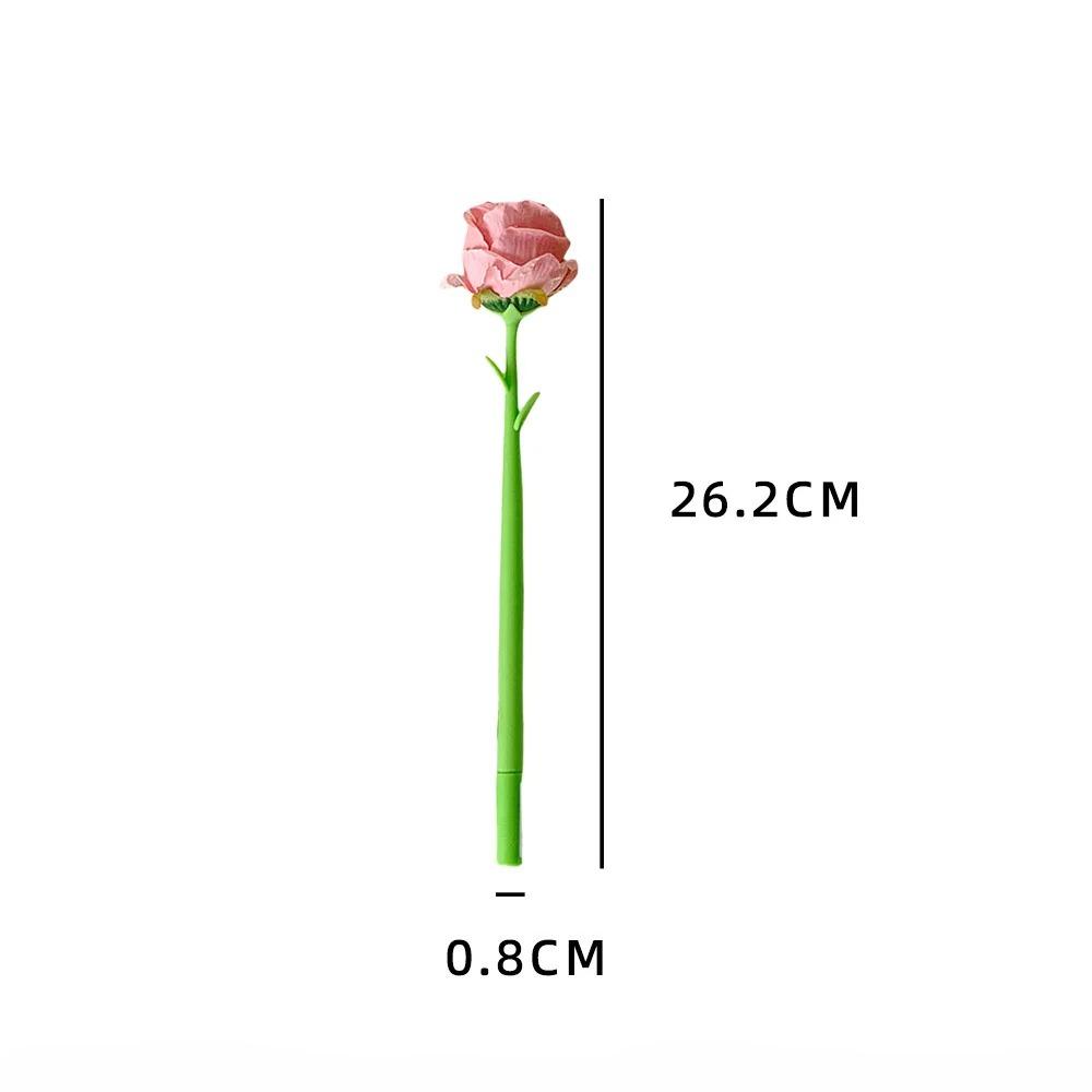 1 Piece Cute Rose Silicone Gel Pen Soft Gel Flower Ballpoint for Journaling Elegant Aesthetic Writing Gift for Teen Girls Student Supply