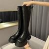 Small Retro Versatile British Style Thin Boots Women's 2025 Summer and Autumn New Heightening Thick-soled Comfortable Knight Boots