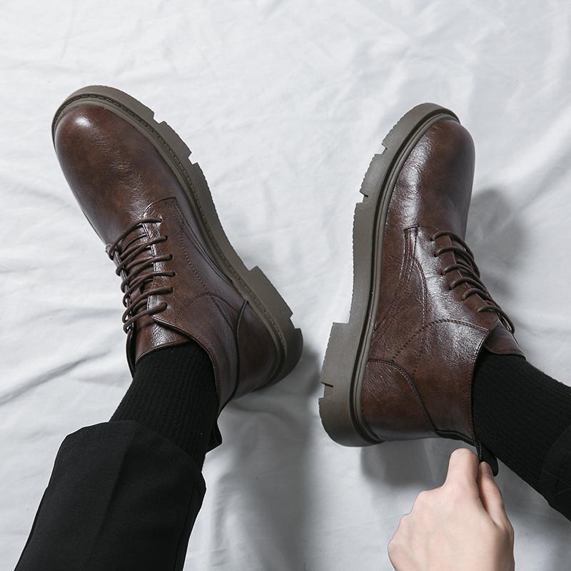 Formal Leather Designer Luxury Business Dress Office Work Shoes for Men Fashion Chelsea Casual Boots Retro Ankle Boot Footwear