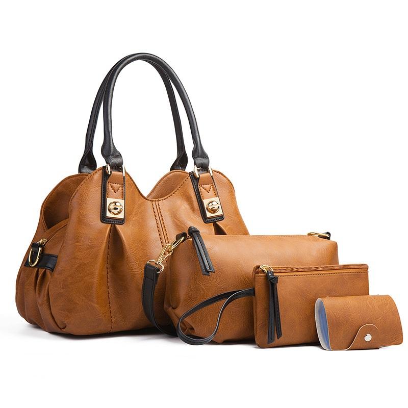 Vintage Three Piece Set Mother And Daughter Bags European American Fashion Handbag Shoulder Bag Crossbody Bag