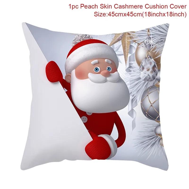 Merry Christmas Cushion Cover Christmas Decorations for Home 2025 Cristmas Ornament Noel Xmas Decor Navidad Happy New Year Gifts