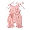 INS Baby & Toddler Cotton/Linen Suspender Romper with Lace Leg Openings