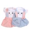 Cartoon Dog Round Neck Dress With Bow-knot Pet Pleated Skirt Dog Dress  Pet Supplies