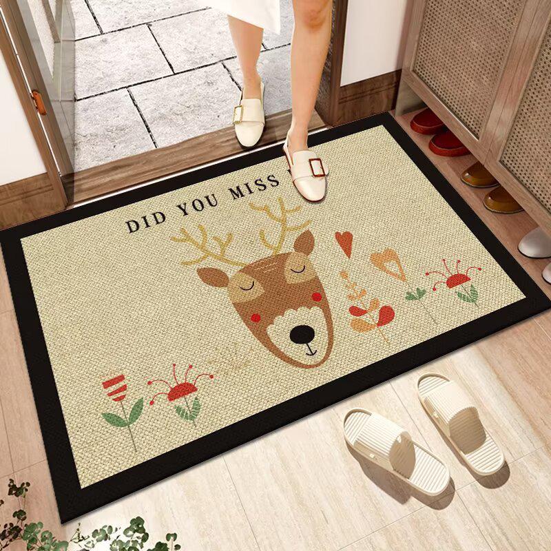 Dirt-Resistant Non-Slip Washable Linen Bathroom Doormat