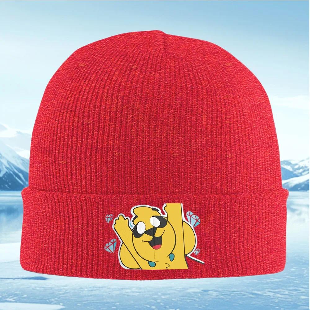 Cartoon Character Hand Up Diamond Unisex Women Unisex Knitted Hat Beanie Pullover Cap Winter Thermal Warm Christmas Outdoor Cy