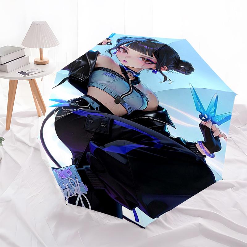 

1pc Merry Christmas! Automatic Opening Closing Umbrella with Portable Tri-Fold Design, 8-Bone Iron Frame, Outdoor Umbrella, Festive Gift for Fans, Tra