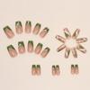 Cute Short Ballet Fresh Natural Green French Diamond Summer Flower Nail Piece Wear Nail Piece