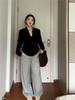 Korean Plus Size Zipper Cardigan with Half-High Collar for Women - Autumn/Winter Slimming Elastic Long Sleeve Top