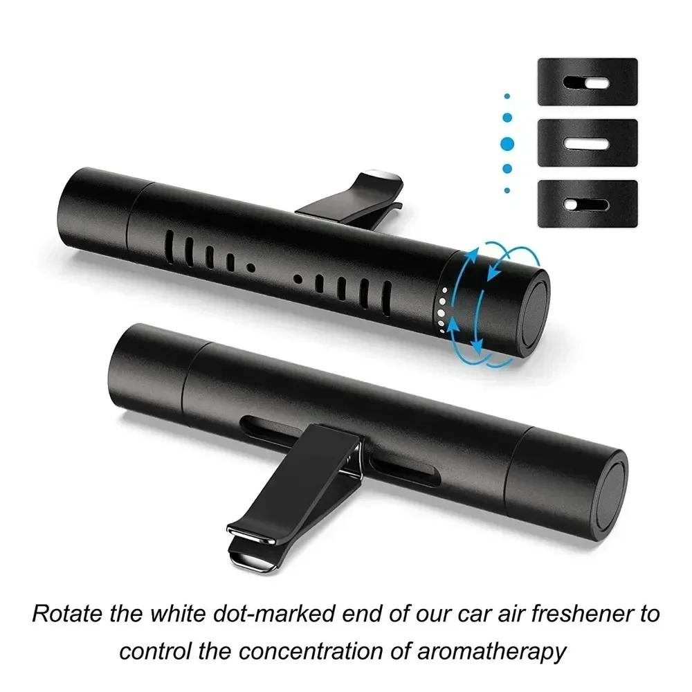 Car Fragrance Custom Vent Clip Cylindrical Essential Oil Car Diffuser Vent Clip with 5 Refill Sticks for Auto Office Kitchen
