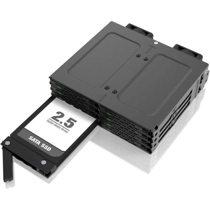 Boîtier rack hot swap - icy dock - expresscage mb03 - 8 x hdd/ssd 2.5 - sata/sas - noir