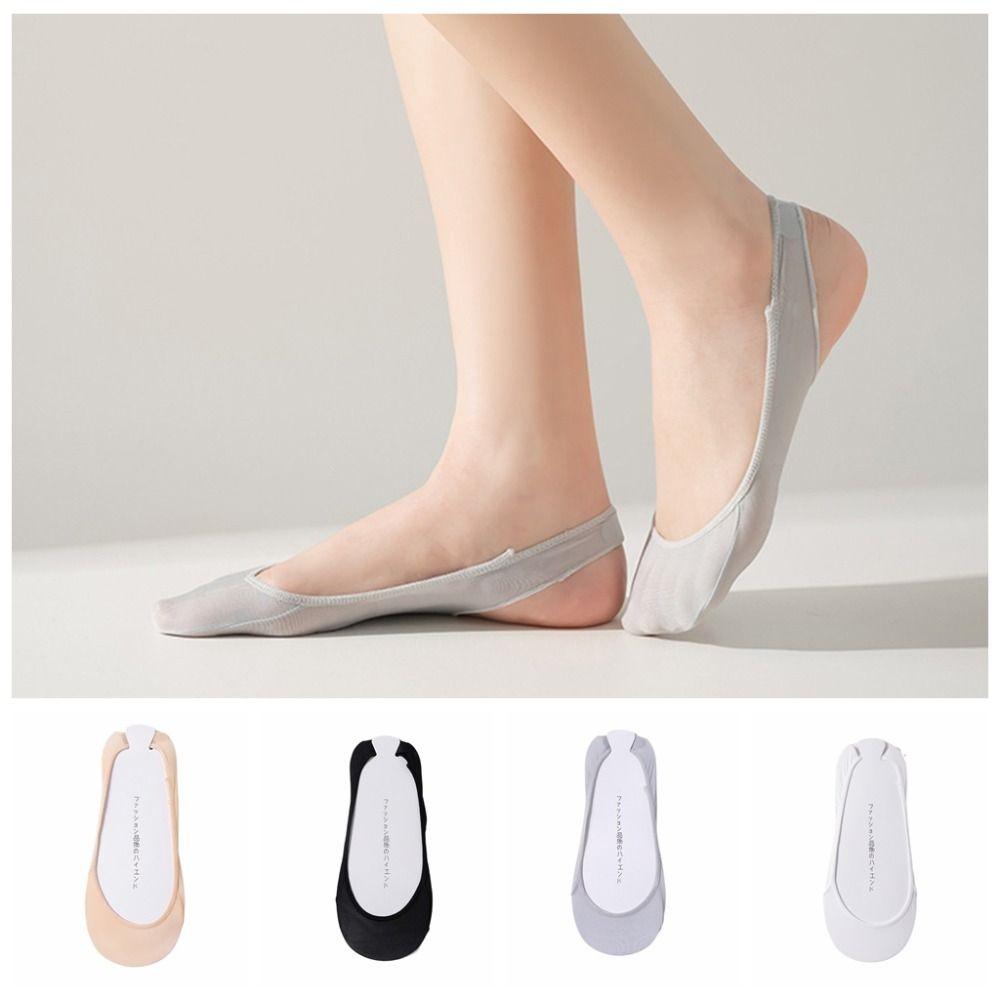5Pairs Ultra-thin Ice Silk Suspender Socks Invisible Half Palm Boat Socks Half Feet Socks  Summer