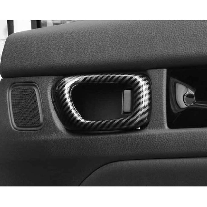 Inner Door Handle Bowl Panel Cover 4* For Honda Civic - ABS Carbon Fiber