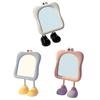 Cartoon Desk Mirror with Standing Legs Angle Adjustable Desktop Vanity Mirror Women Cartoon Eyes Makeup Table Mirror Decoration