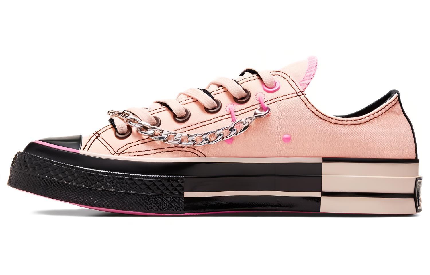 Кеды Converse Легкие Низкие Холщовые Унисекс Розовые Черные A09542C 36.5