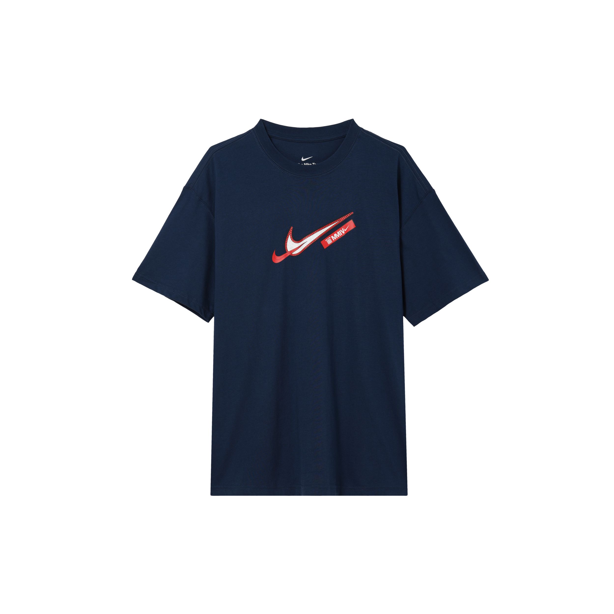 

Nike Logo Print Round Neck Breathable Pullover Short Sleeve T-Shirt Men T-Shirt Navy-Blue FZ8076410 L
