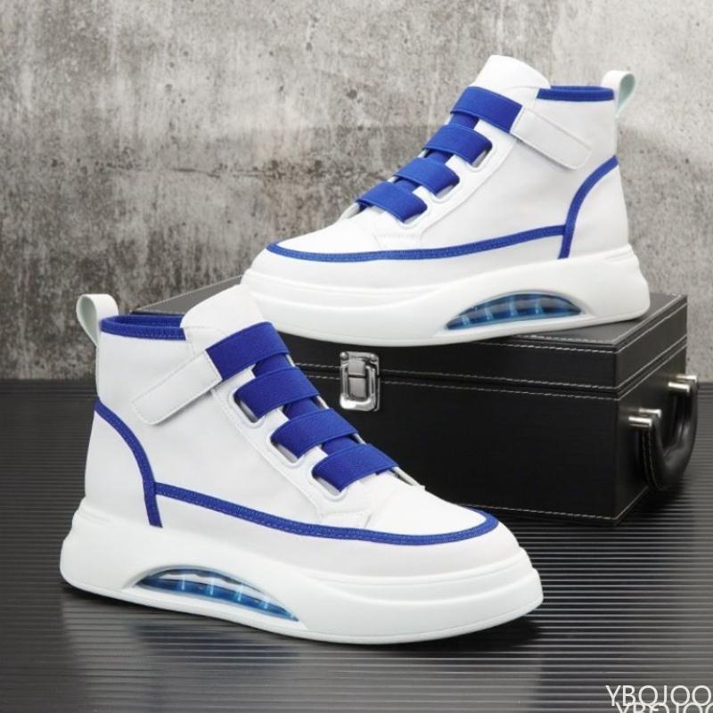 

Spring and Autumn Fashion New Thick Soled Height Increasing Men s Sports and Leisure Shoes White Trendy Anti Slip Flat Shoes 39 синій