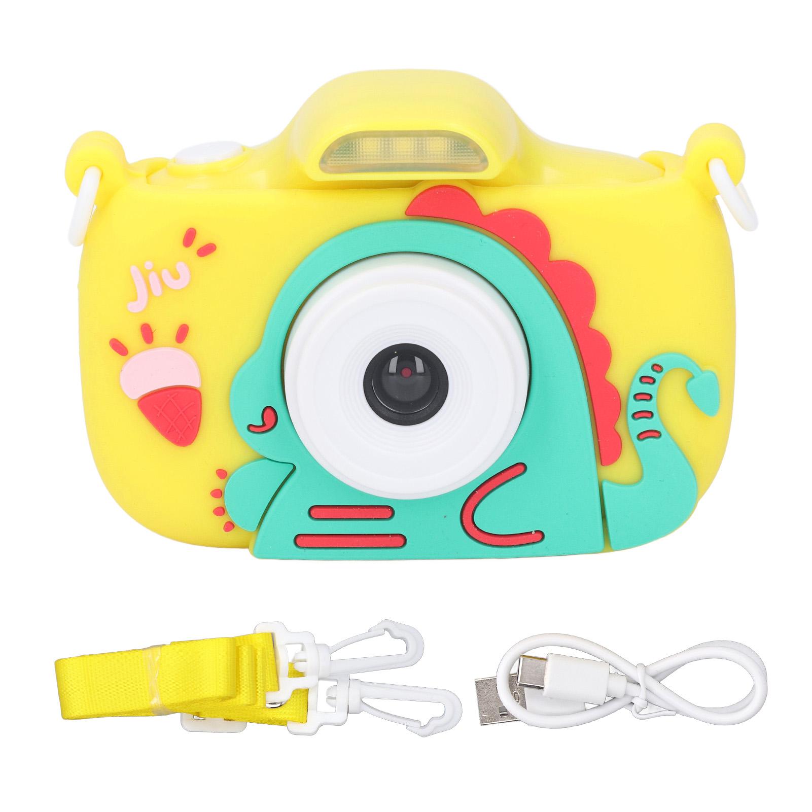 

Детская камера с экраном 2,4 дюйма, разрешением 1080P и 8-кратным увеличением, светодиодная вспышка, симпатичный вид, запись видео, детская цифровая камера Yellow