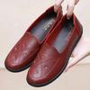 Mom Shoes Spring and Autumn Leather Shoes Jelly Sole Non-slip Women's Single Shoes Comfortable Work Elderly Shoes Middle-aged and Elderly 2024 New Mod