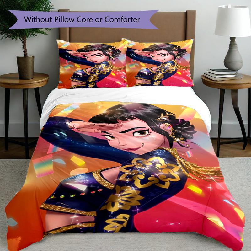 3pcs Duvet Cover Set (1*Duvet Cover + 2*Pillowcase, Without Core),KPop Demon Hunters Print Bedding Set, Bedroom Decor, All‑Season, Birthday Gift