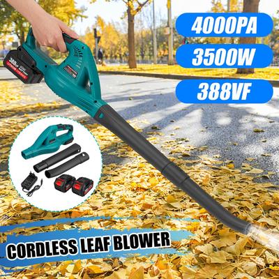 Soplador de Hojas Portátil 12500RPM 3500W Recolector de Polvo Barredora Herramientas de Jardín para Batería Li-ion 388VF Soplador de Aire Eléctrico Inalámbrico