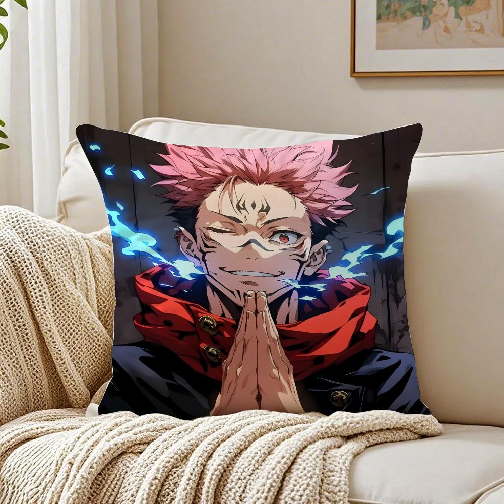 anime intense JJujutsu KKaisen Cushion Cover Pillowcase Antidustmite living Room Sofa Decor Cushion Room