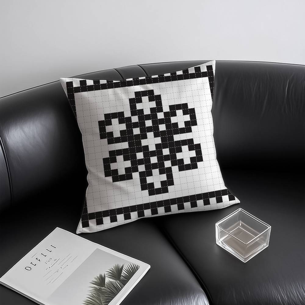 Pixel-Art-Drucktextur Kissenbezug Milbendicht Verdeckter Reißverschluss Sofa Bett