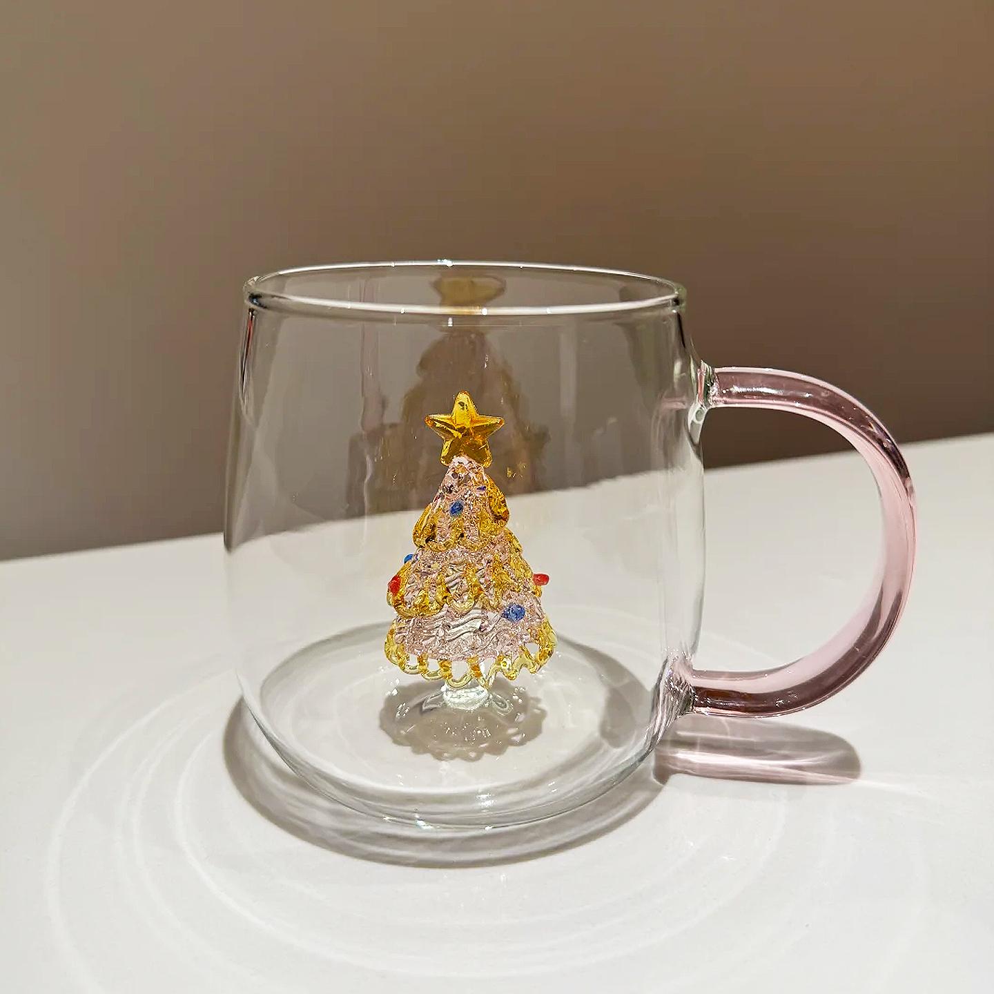 

Christmas Tree Glass Wishing 3D Cartoon Animal Shape Cup Borosilicate Glass Single Layer Cup Living Room Guests Juice Cold Drink 201-300ml