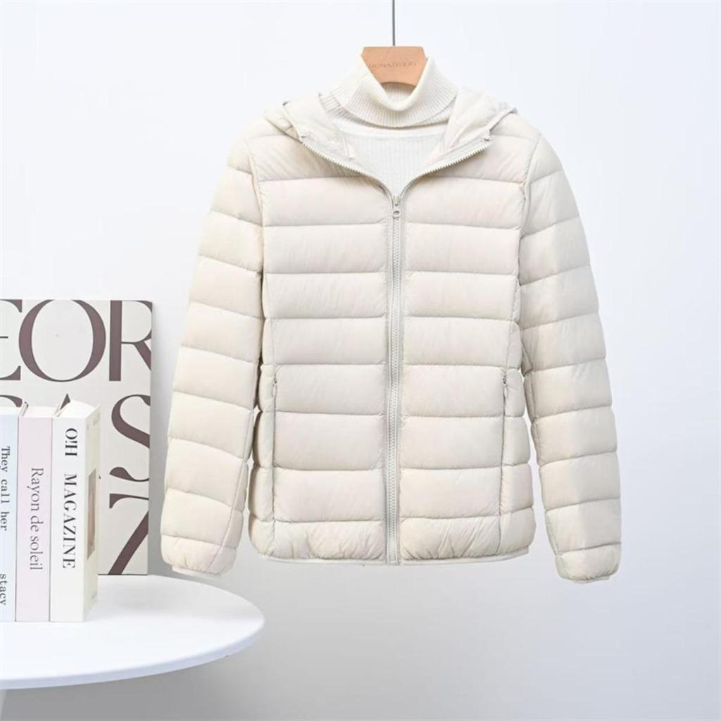 Autumn Winter New Women's Lightweight Down Jacket Short Hooded Slim Plus Size White Duck Down Coat