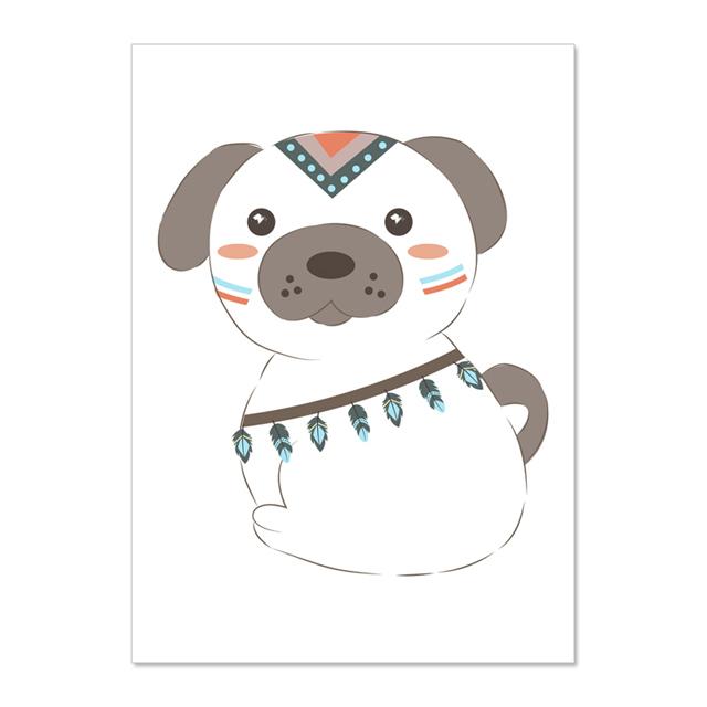 Cartoon Cute Animal Nursery Wall Art Canvas Painting Posters And Prints Wall Pictures Baby Kids Room Décor No Frame