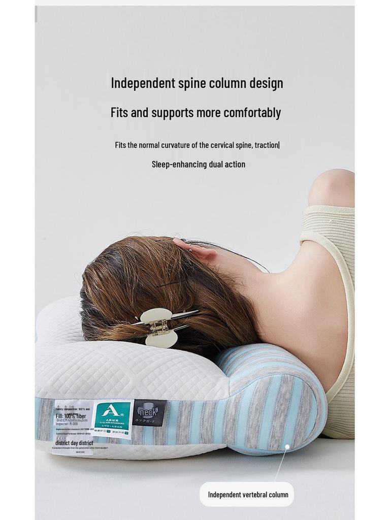7A Antibacterial Anti-Slip Neck Protection Pillow Core - Sleep Aid for Students and Adults, Home Use, Non-Deforming, Pair Pack