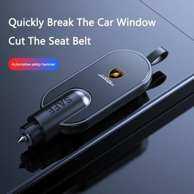 2 In1 Portable Mini Safety Emergency Hammer Car Window Breaker For Lamborghini Urus Huracan Aventador Premium Auto Accessories