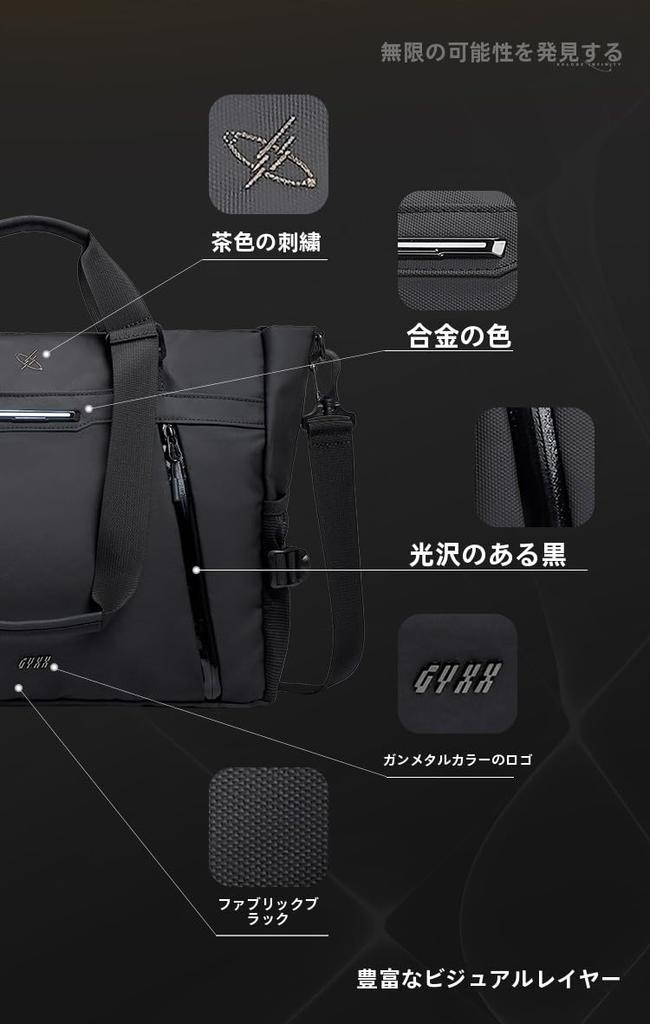 GYXX Poseidon Edge Herren-Tragetasche, Umhängetasche, Handtasche und Aktentasche (Schwarz Regular + Kameratasche) 2025