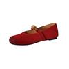 Fashion Women's new leather cow suede metal accessory belt buckle round toe low heel Mary Jane shoes fashionable casual single shoes