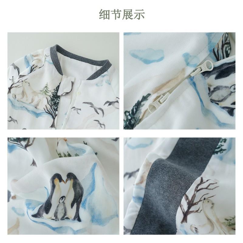 6-Layer Bamboo Cotton Sleep Sack Toddlers 1-3 Years Side-Split Legged Design All Season Anti-Kick Cover