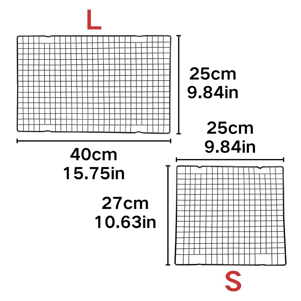 2pcs S/L Carbon Steel Cake Cooling Rack Barbecue Grill Kitchen Essentials Anti-stick Baking Cooking Drying Utensils YMY