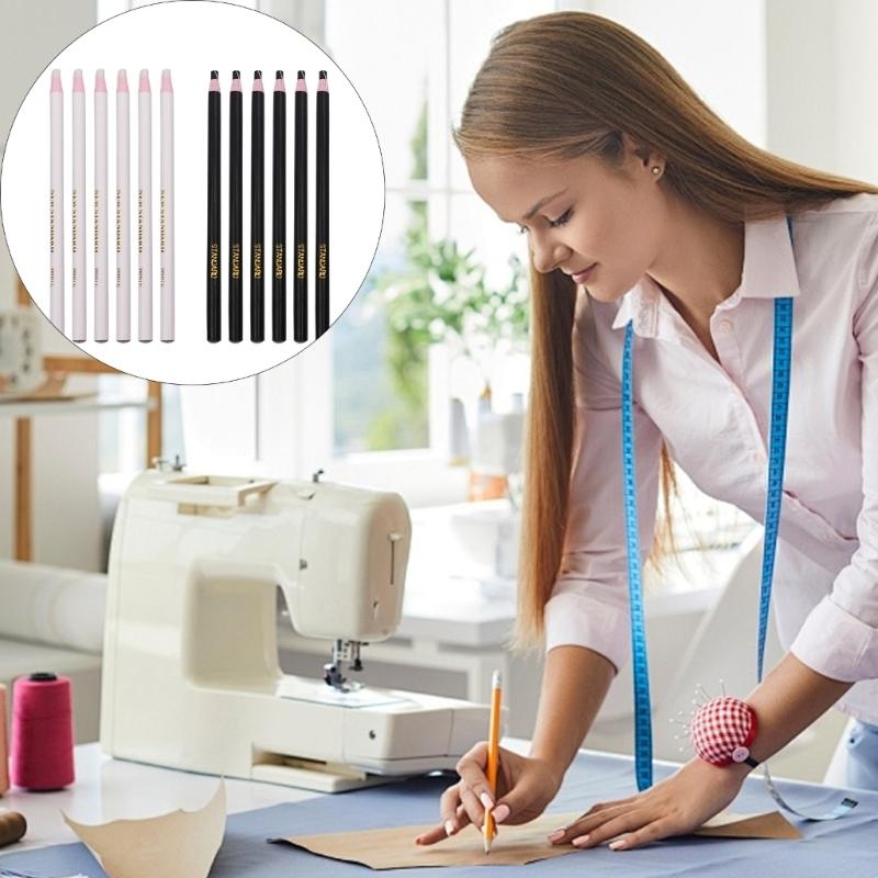 12Pcs Pull String Crayons Pencil No Sharpening Water-Soluble Fabric Marking Pencil For Tailoring Embroidery Project