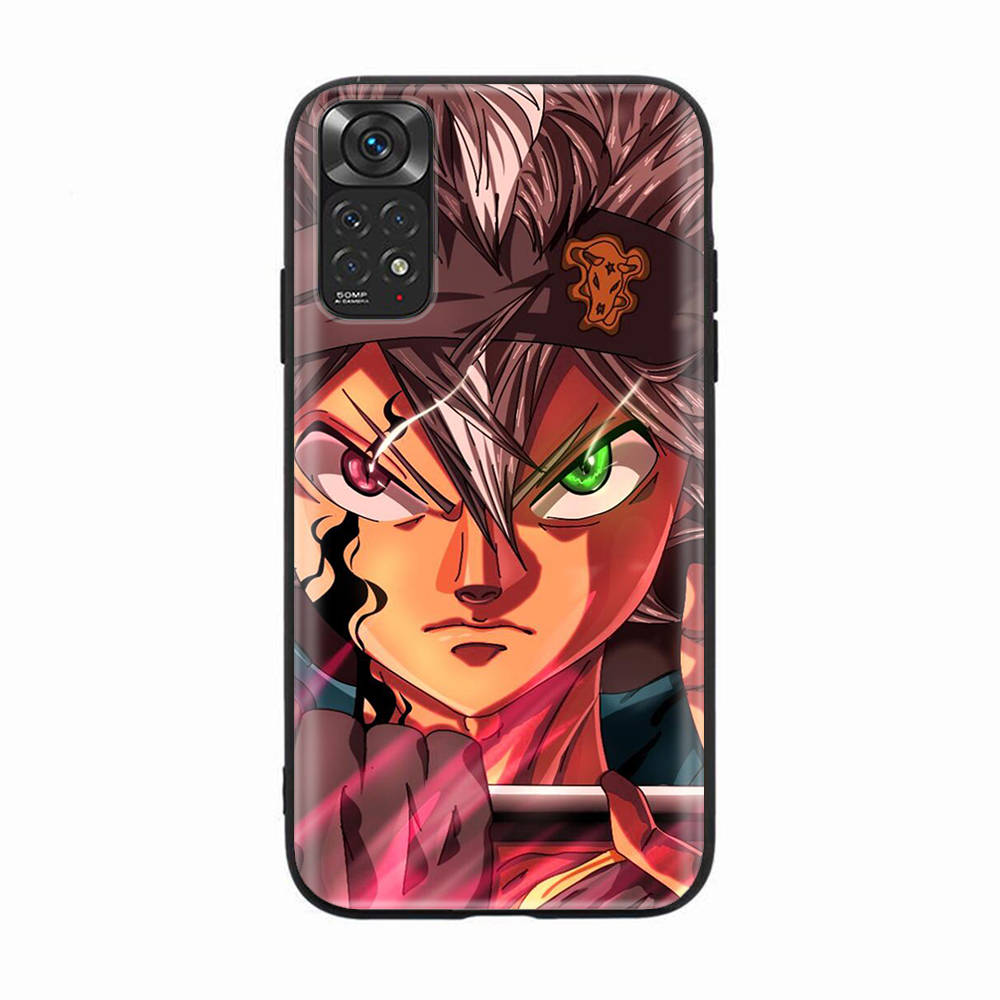 

D-61 Black Clover Black Sofe Case for iPhone 16 15 Plus 14 13 Mini 12 11 Pro 8 6 6S SE 5 XR XS Max Realme C30 C33 C32 9I VIVO V29 V27 V23 Y36 iPhone 16 коричнево-жовтий