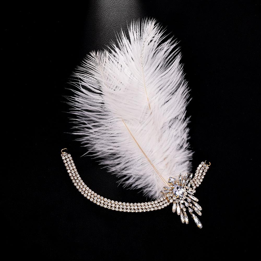 1920s Headband Vintage Bridal Great Gatsby Flapper Party Headpiece Accessories Headband Costume Props beaded headband Chain