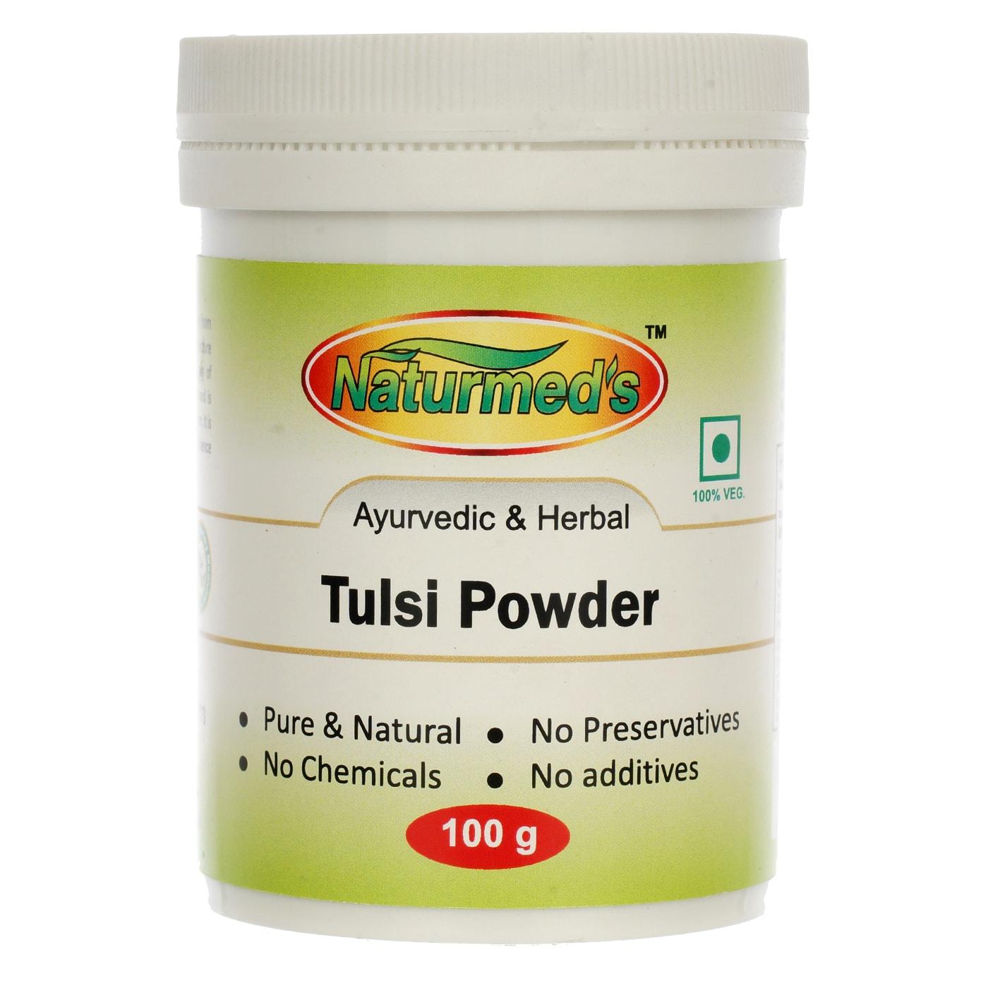 

Базилік тонкокольоровий (100 г), Tulsi Powder, Naturmed s