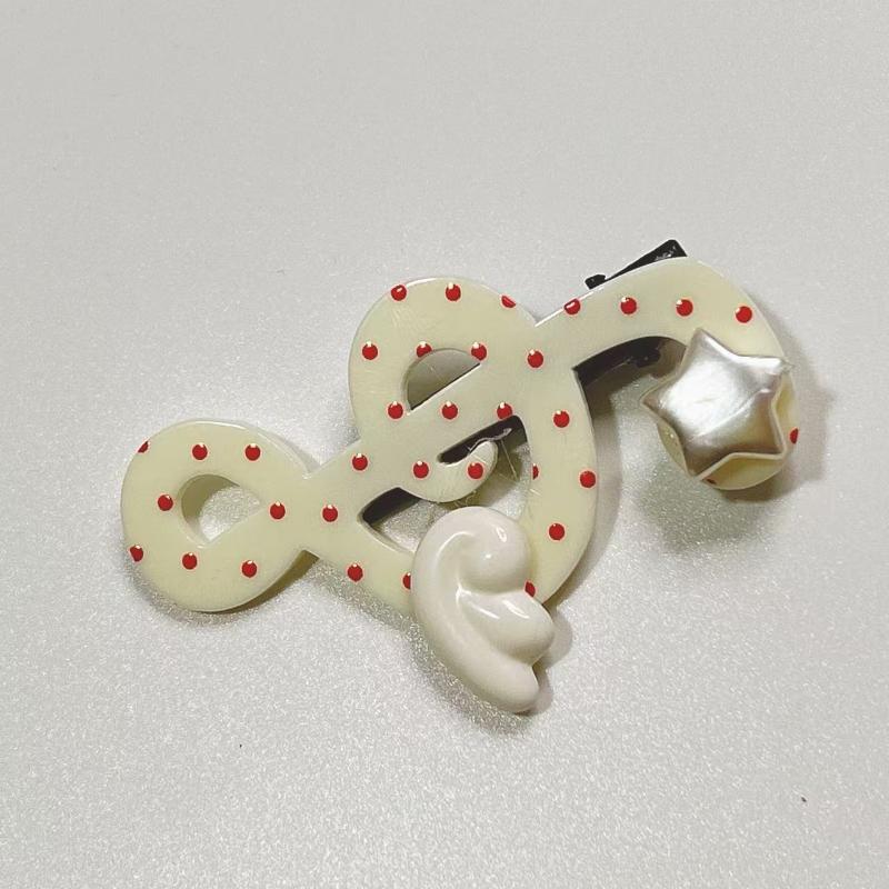 Kawaii Tendencia Estrella Símbolo Musical Ala Pinza para el Cabello Estilo Ins Y2K Único Rayado Pinza Lateral Pinza para Flequillo Joyería para el Cabello Accesorios