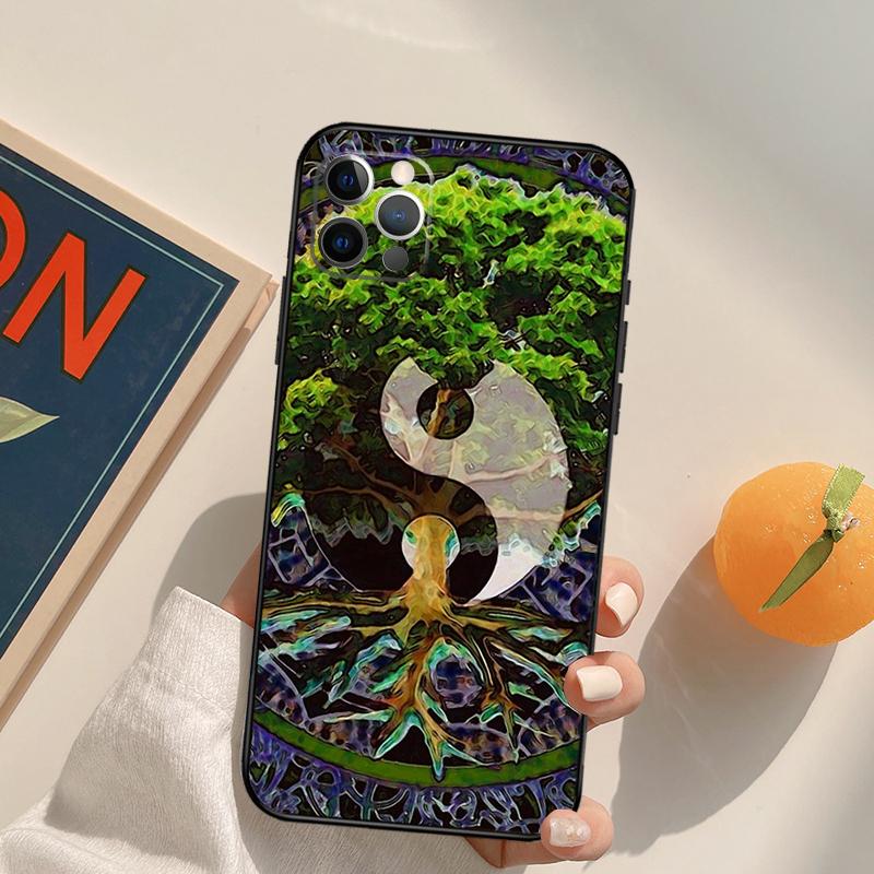 Tree of Life Yin Yang Funda Case For iPhone 16 Pro Max 15 14 11 12 13 Pro Max Mini XR 16e 16 15 Plus Phone Cover