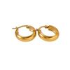 Gold-Plated Titanium Steel C-Shaped Hoop Earrings for Women - Non-Fading, Simple Luxury Jewelry.