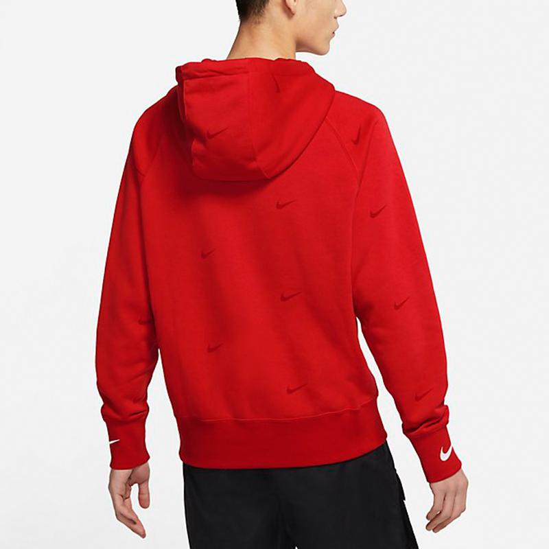 Nike Sporty Casual Hooded Fleece Sweatshirt Men Tops Red DA0111-657