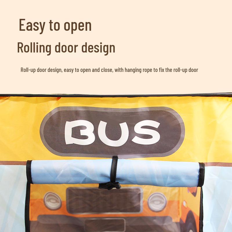 Children's Outdoor & Indoor Pop-up Play Tent - Cartoon Bus Theme